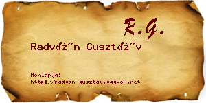 Radván Gusztáv névjegykártya