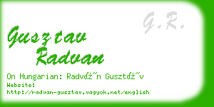 gusztav radvan business card